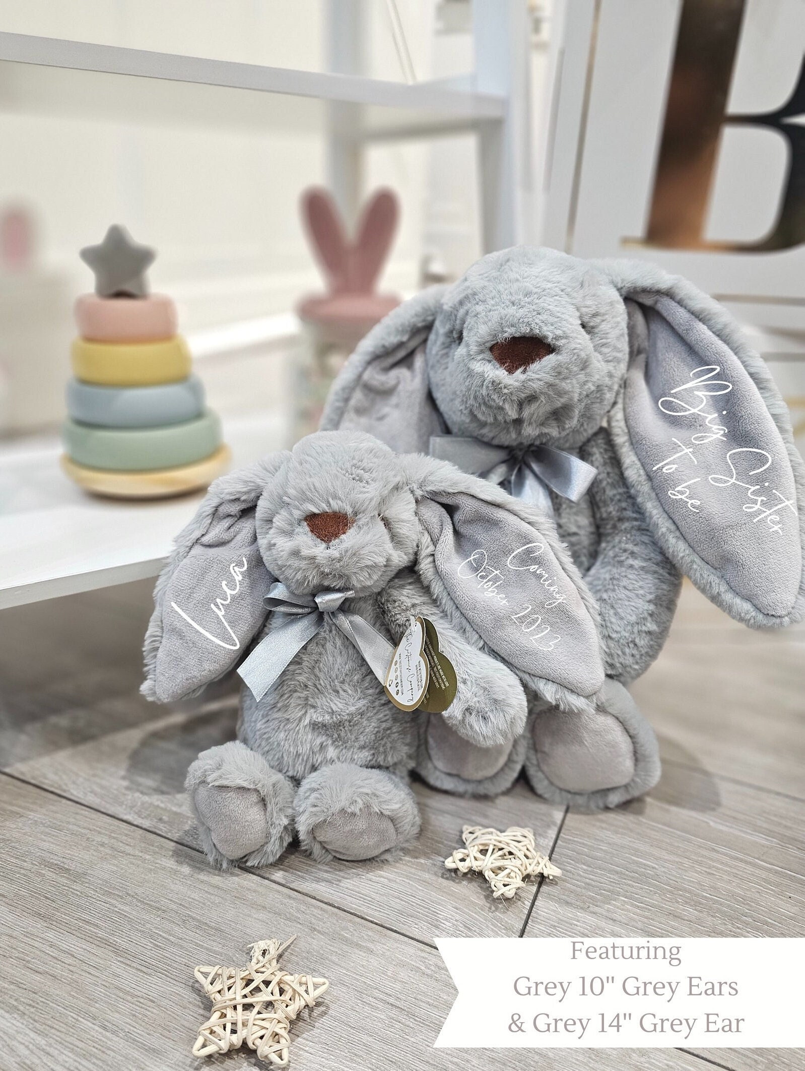 New Baby Gift, Personalised Baby Bunny Gift, Baby Annoucement , Personalised Baby Gift, Baby Shower Gift, Baby Girl Gift, Baby Boy Gift