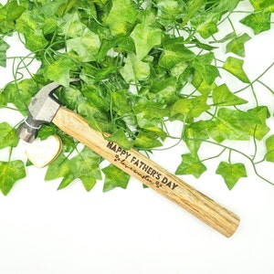 Personalised Hammer Engraved For Birthday Gift, Rustic Hammer, Dad Gift or Grandad, Wooden, Birthday Gifts, Gifts for Him, Retirement