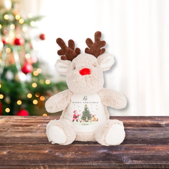 Personalised Reindeer Soft Toy, Christmas Gifts, First Christmas