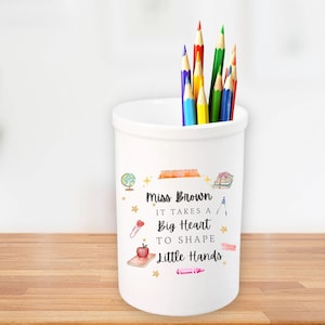 Personalised Teacher Gift, Pencil Pot, Teacher Vase, Ceramic Vase, End of Term Gift, Thank You Teacher, Teaching Assistant, Thank You Gift