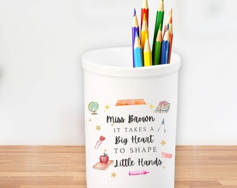 Personalised Teacher Gift, Pencil Pot, Teacher Vase, Ceramic Vase, End of Term Gift, Thank You Teacher, Teaching Assistant, Thank You Gift