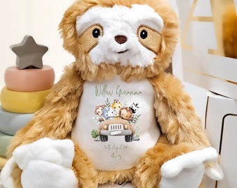 Regalo personalizado para bebé recién nacido, osito de peluche, peluche, regalo para baby shower, regalo para recién nacido, regalos para bebé, guardería safari, osito de peluche personalizado.