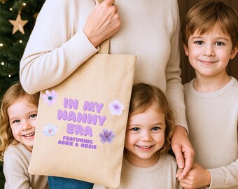 In My Nanny, Grandma, Nanna, Grandma-draagtas – gepersonaliseerde draagtas, cadeau voor oppas, cadeau voor oma, Moederdagcadeau, cadeau voor oppas, herbruikbaar