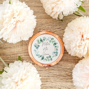 Specchio tascabile personalizzato, madre della sposa, specchio compatto, regalo per lei, regalo di ringraziamento, madre dello sposo, bomboniera