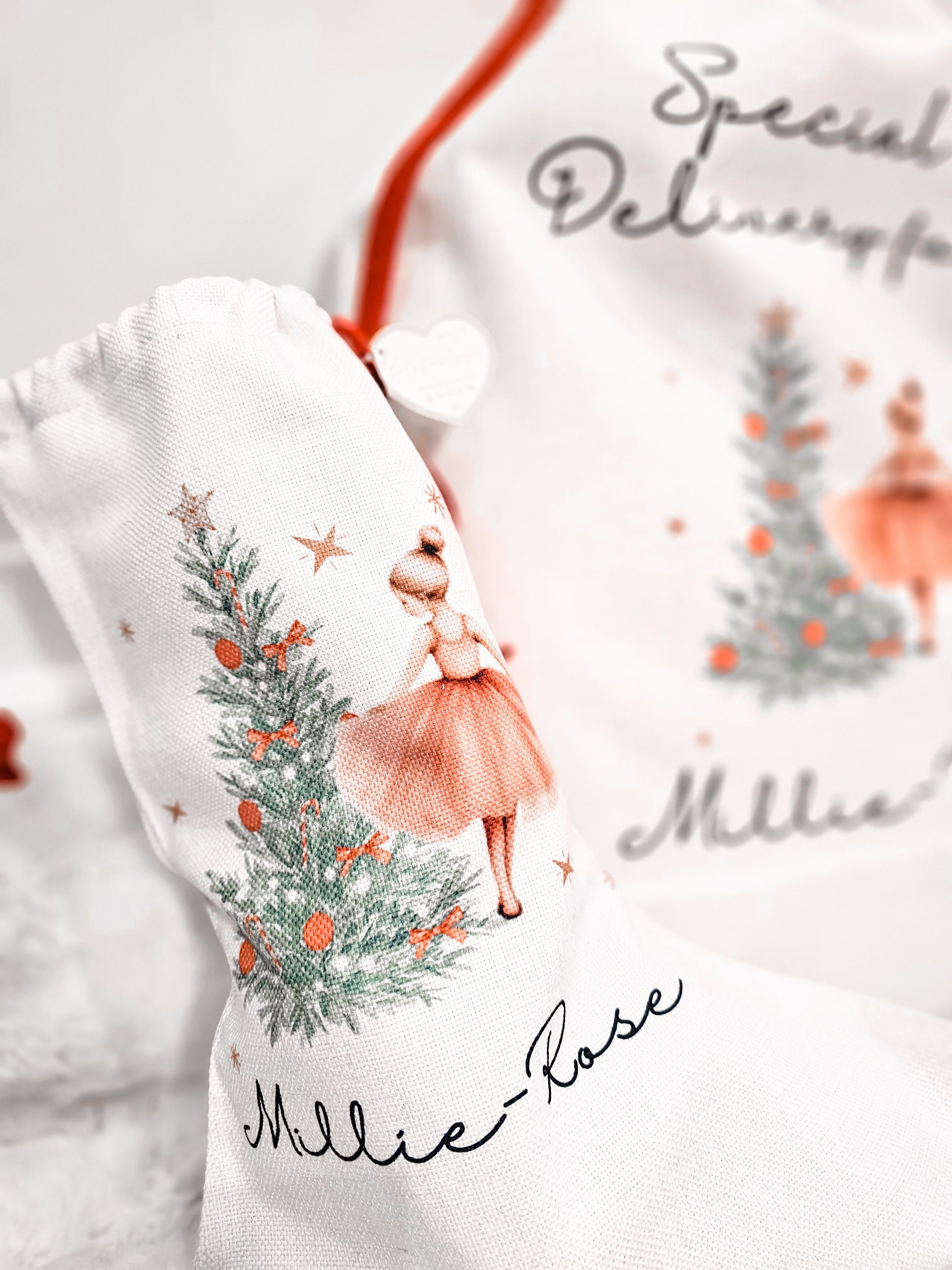 Personalised Christmas Special Delivery Stocking, First Christmas Stocking, Family Christmas Stocking Set, Sugar Plum Fairy, Girl Gifts