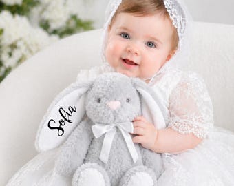 Personalised Bunny, Personalised Gift for Baby Girl Gift, Baby Gift, New Born Gifts, New Baby Gift, Newborn Keepsake, Christmas Present