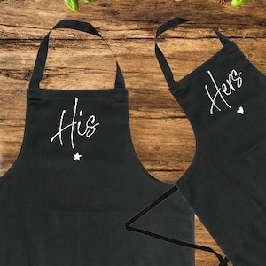 Gift for Couples, Anniversary Apron, His and Her Gifts, Personalised Gift, Personalised Gift Set, Personalised Apron, Mugs, Couple Gift Set, image 1