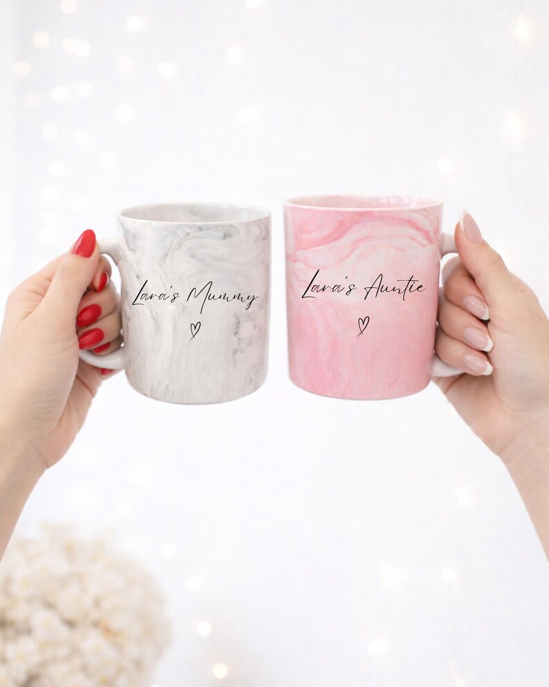 Personalised Pink Mug, Mothers Day Gift, Couple Gift, Gift For Her, Gift For Mum, Coffee Mug, Custom Mugs, Personalised Mug, Ceramic Mug image 2