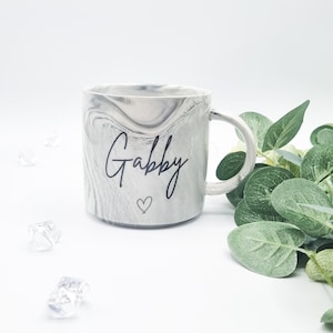 Taza de mármol personalizada, regalo personalizado para ella, tazas de cumpleaños, taza personalizada, taza de café,