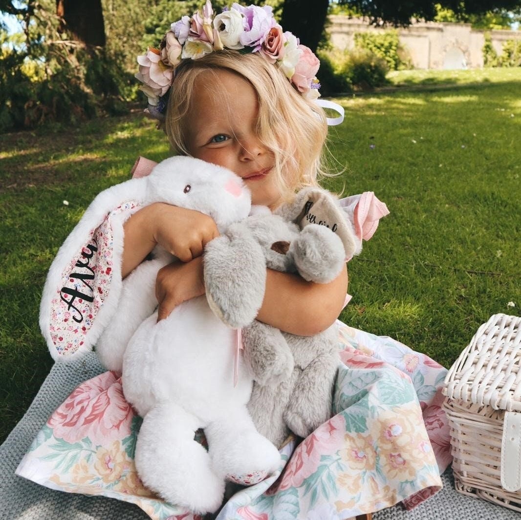 Flower Girl Gift, Flower Girl Proposal, Bridesmaid Proposal, Wedding Favors, Bridesmaid Gift, Personalised Bunny, Personalised Teddy Bear