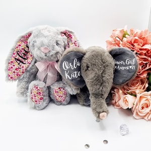Regalo de elefante ecológico de niña de las flores, regalo de niña de las flores, oso de peluche, regalo de boda, propuesta de niña de las flores, regalo de dama de honor, personalizado