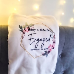 Engagement Blanket, Engagement Gift, Personalized Blanket, Custom Engagement Gift, Personalised Engagement Gift, Gift for Couples