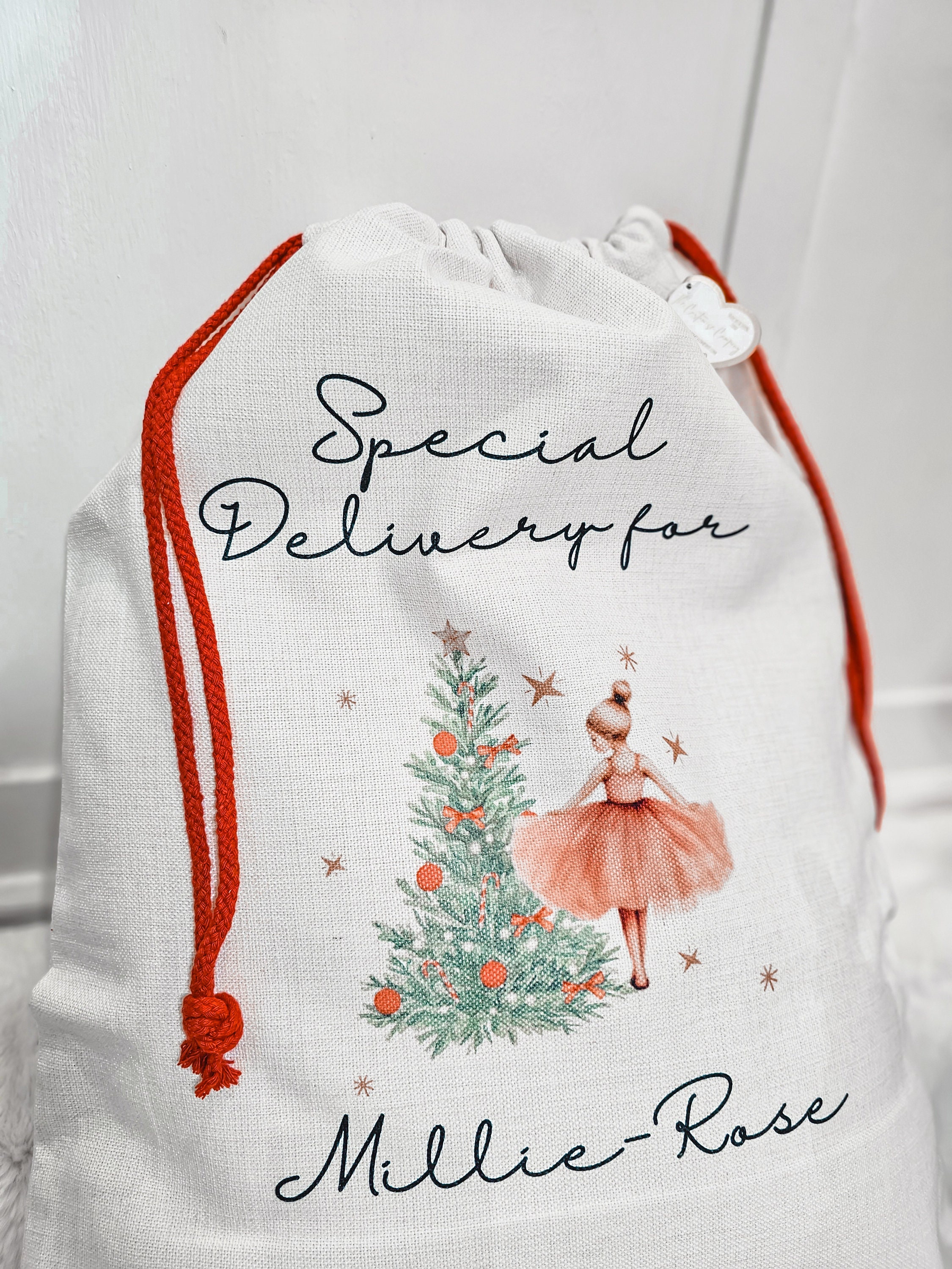 Personalised Christmas Special Delivery Stocking, First Christmas Stocking, Family Christmas Stocking Set, Sugar Plum Fairy, Girl Gifts