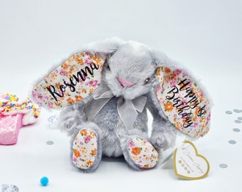 Lapin d'anniversaire personnalisé, cadeau personnalisé, cadeau d'anniversaire pour elle, cadeau d'anniversaire pour lui, cadeau d'anniversaire pour ami