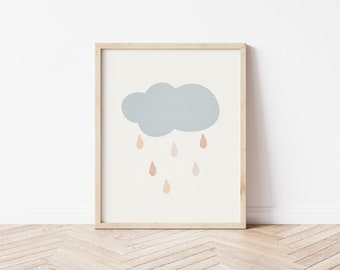 Pastel Rain // Digital Wall Art  // Wall Print // Nursery Decor //