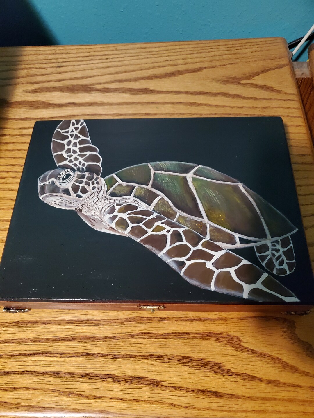 Hand Painted Sea Turtle Box Sea Turtle Gift Ocean Art Ocean Gift Etsy