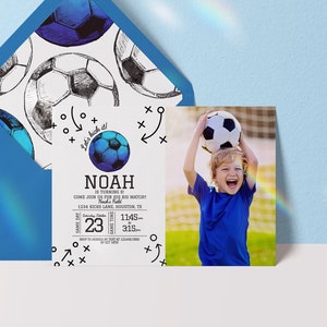 editable soccer invitation with photo soccer birthday invitation soccer birthday invite soccer digital download invitation game time