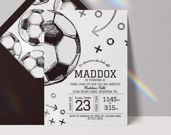 editable soccer invitation, soccer birthday invitation, soccer birthday invite, soccer digital download invitation, game time invite