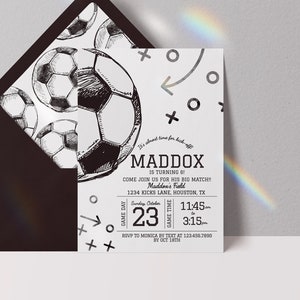 editable soccer invitation, soccer birthday invitation, soccer birthday invite, soccer digital download invitation, game time invite