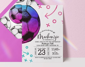 editable soccer invitation for girl soccer birthday invitation soccer birthday invite soccer digital download invitation game time