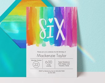 editable 6th birthday invitation, sixth girl birthday invite, 6th birthday invitation girl, six birthday invite, 6th birthday invite