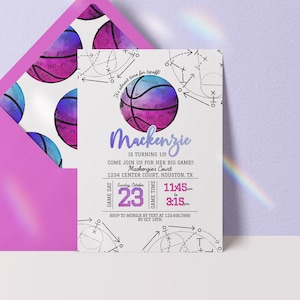 editable basketball invitation girl basketball birthday invitation basketball birthday invite basketball digital download invitation