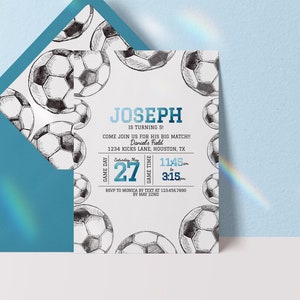 editable soccer invitation, soccer birthday invitation, soccer birthday invite, soccer digital download invitation, game time invite