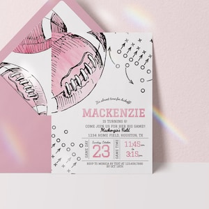 editable football invitation for girl football birthday invitation football birthday invite football digital download invitation game