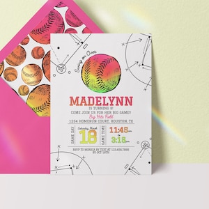 editable softball invitation softball birthday party invitation fast pitch birthday invite fast pitch party digital download invitation