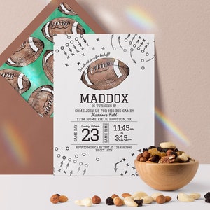 editable football invitation, football birthday invitation, football birthday invite, football digital download invitation, game time invite