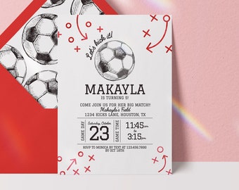 editable soccer invitation, soccer birthday invitation, soccer birthday invite, soccer digital download invitation, game time invite