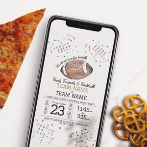 Textable Football Watch Party Invitation Football Fan Watch Phone Invitation Football Game Invite Digital Download Football Editable