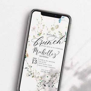 editable mobile brunch invitation, digital brunch invitation, editable brunch invitation, lets do brunch invitation, digital text invitation