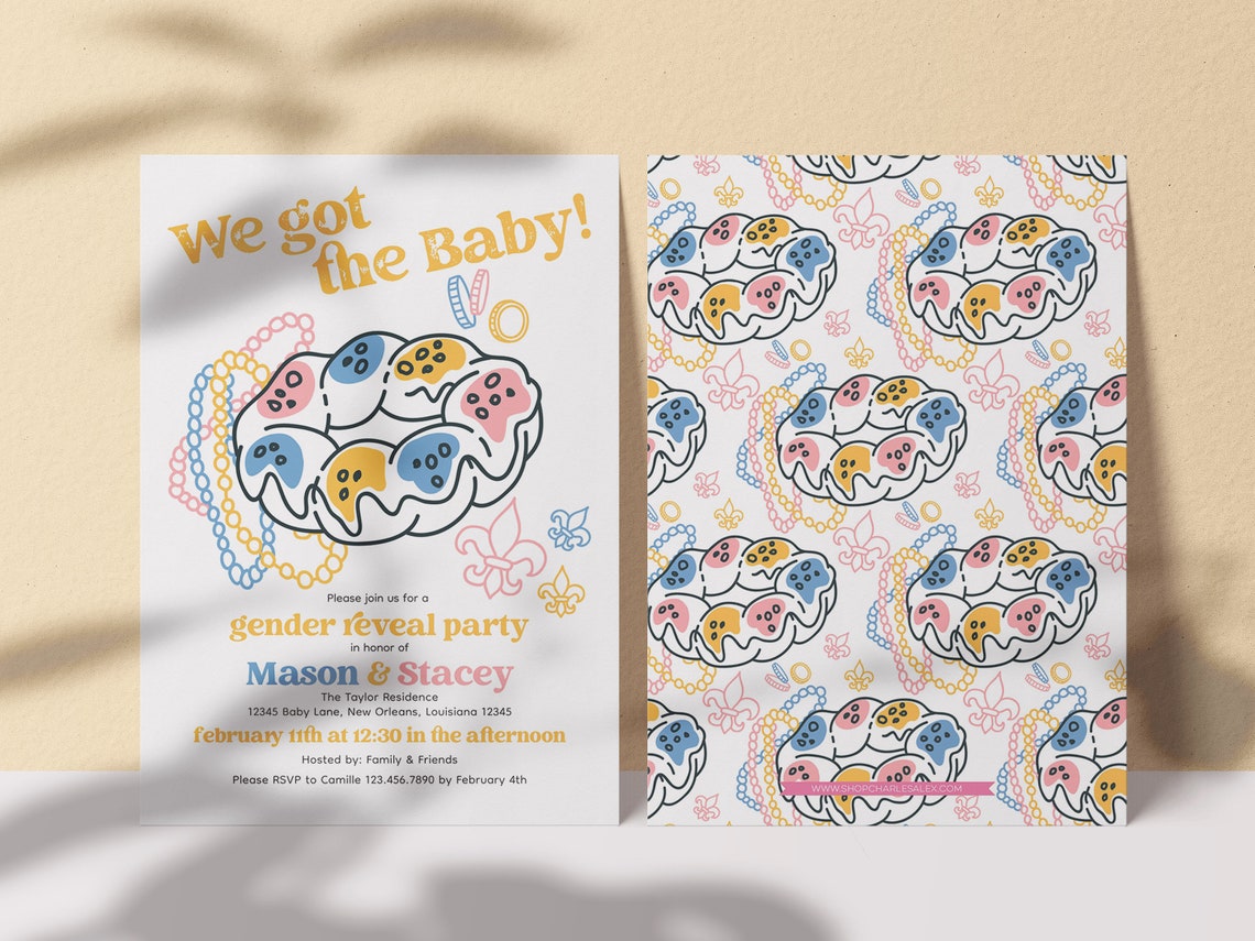 mardi gras gender reveal shirts