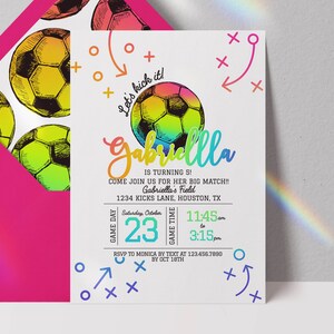 editable soccer invitation for girl soccer birthday invitation soccer birthday invite soccer digital download invitation game time