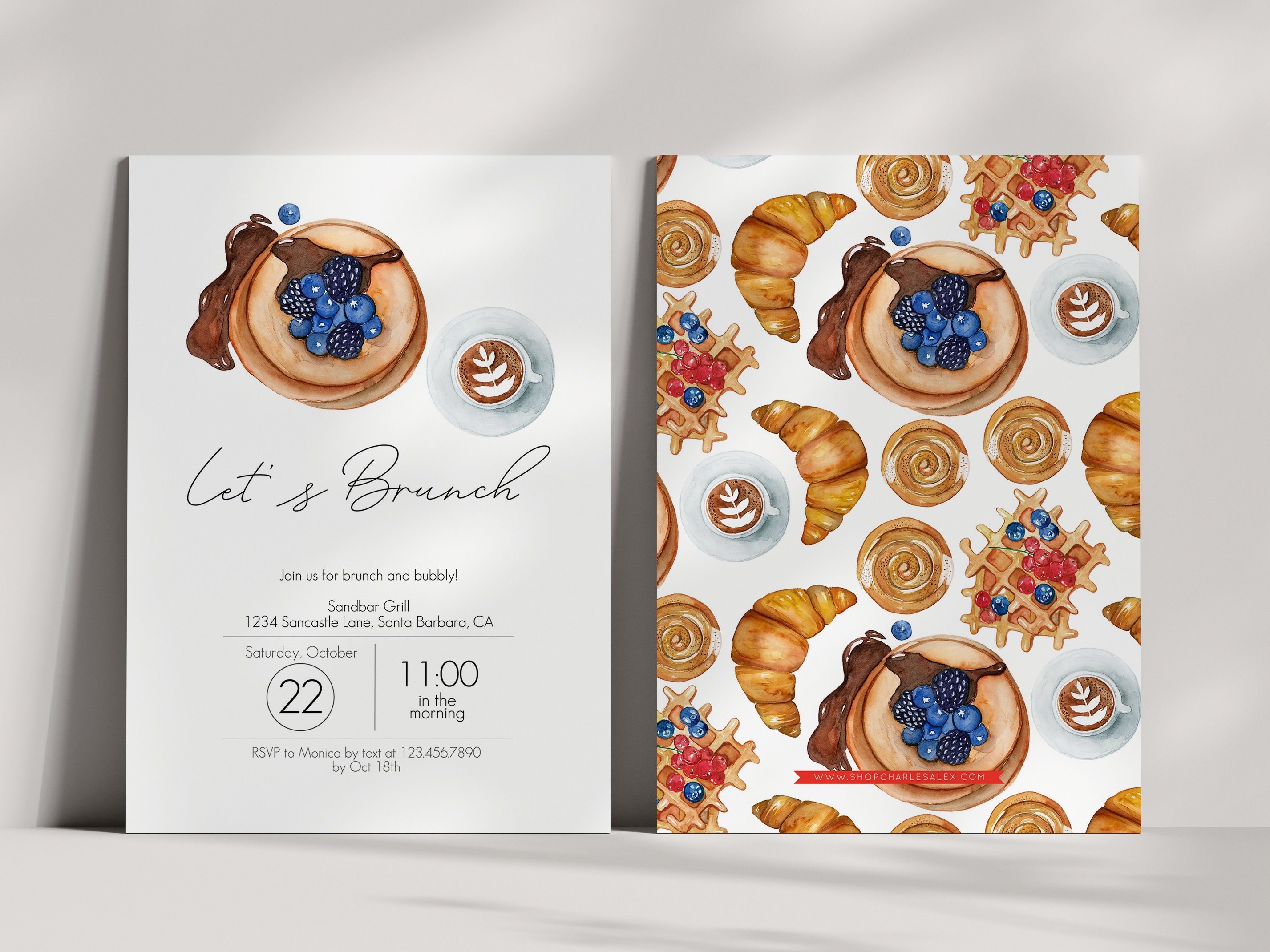 Printable Brunch Invitation, Brunch and Bubbly Invitation, Editable ...