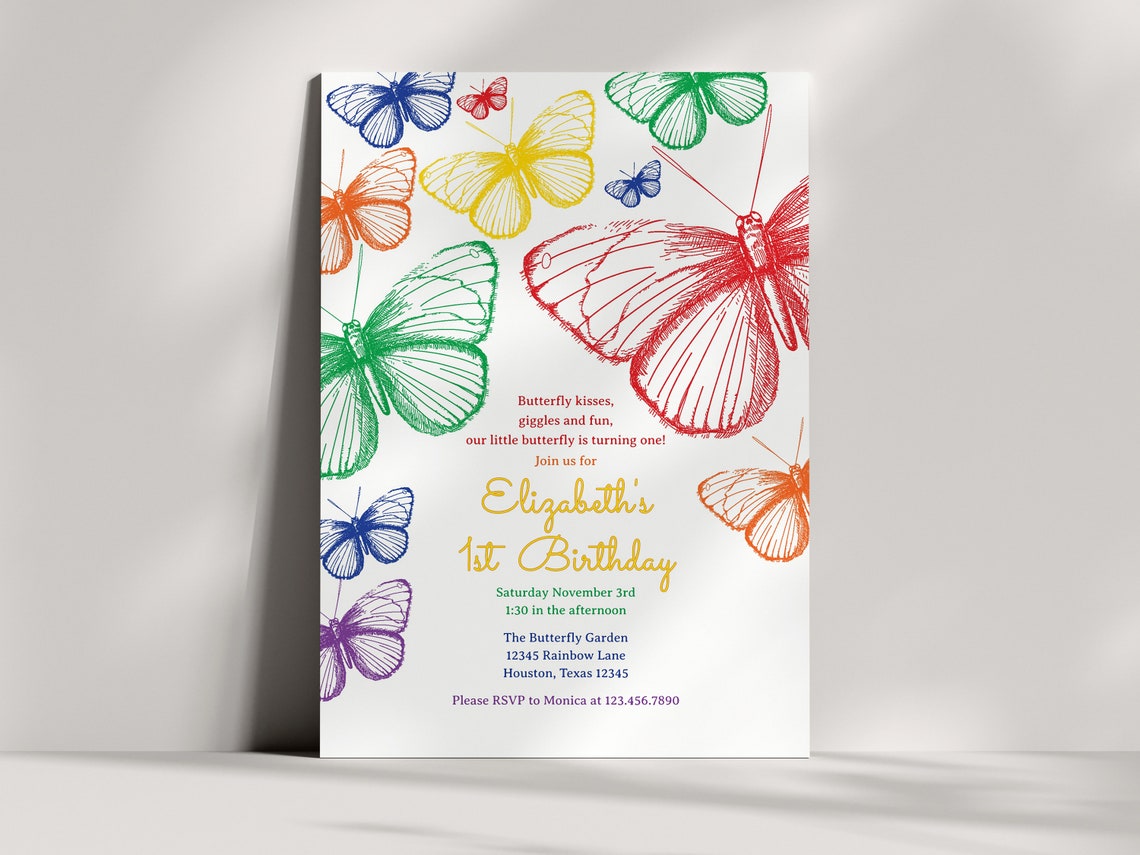 Printable Butterfly Party Invitation Butterfly Birthday - Etsy