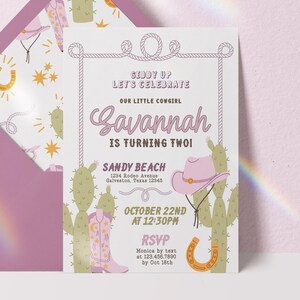 editable western invitation for girl cowgirl birthday invitation rodeo birthday invite wild west digital download invitation cowgirl
