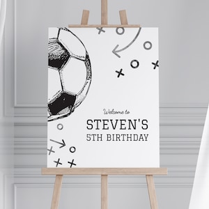 editable soccer welcome sign soccer birthday sign soccer birthday party soccer digital download sign soccer sign game time sign