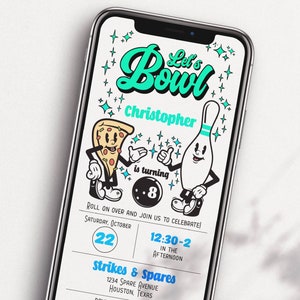 textable bowling party invitation bowling birthday party phone invite bowling birthday text invite boy bowling party digital download