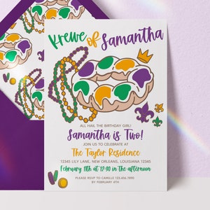 Editable Mardi Gras Invitation Mardi Gras Birthday Invitation King Cake Mardi Gras Party Mardi Gras Digital Invite Instant Download