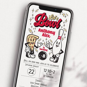 textable bowling party invitation bowling birthday party phone invitation bowling birthday text invite bowling party digital download