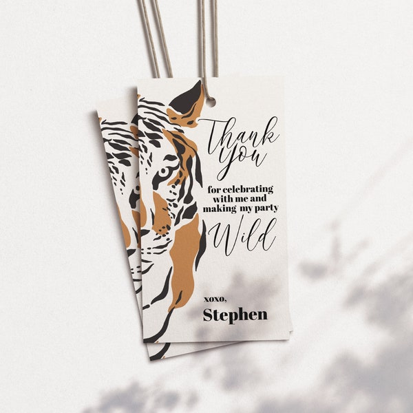 Kleiner Tiger Geburtstag Favor Tag, Tiger Thema Geburtstag Favor Tag, Party Dankeschön Tag, Tiger Favor Tag Digitaler Download, Tiger bearbeitbar