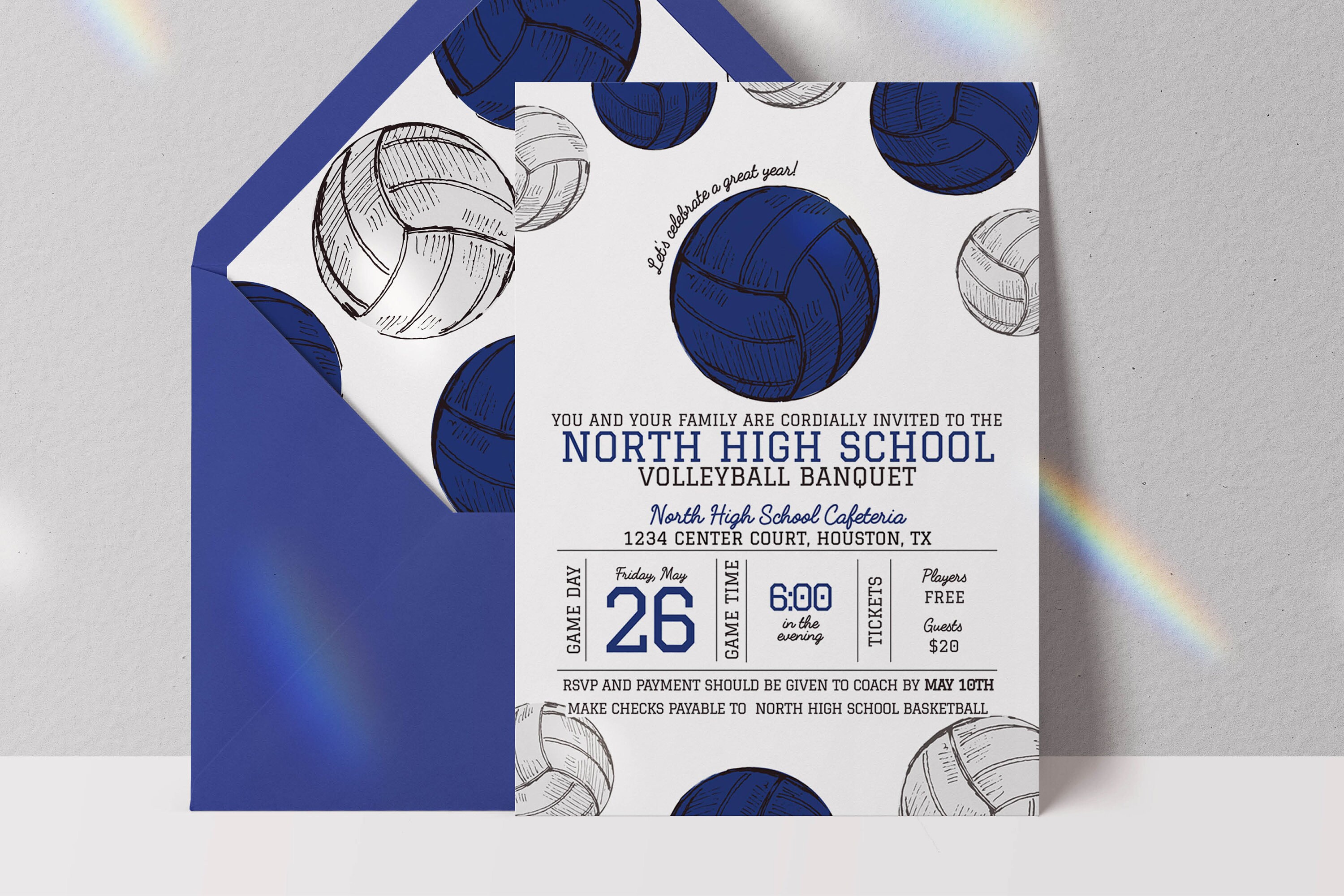 Editable Volleyball Banquet Invitation Volleyball Banquet Etsy