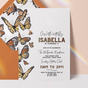 editable monarch butterfly party invitation, monarch butterfly birthday invitation, monarch butterfly invitation, printable birthday invite