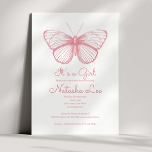 Printable Instant Download Baby Shower Invitation Butterfly - Etsy