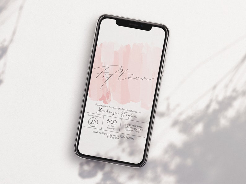 Textable 15th Birthday Invitation Teen Girl Birthday Phone - Etsy