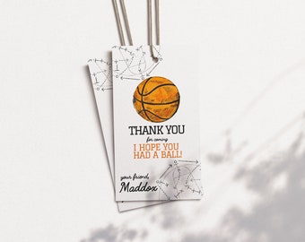 editable basketball favor tag, basketball birthday favor tag, basketball birthday tag, basketball digital download favor tag, game time tag