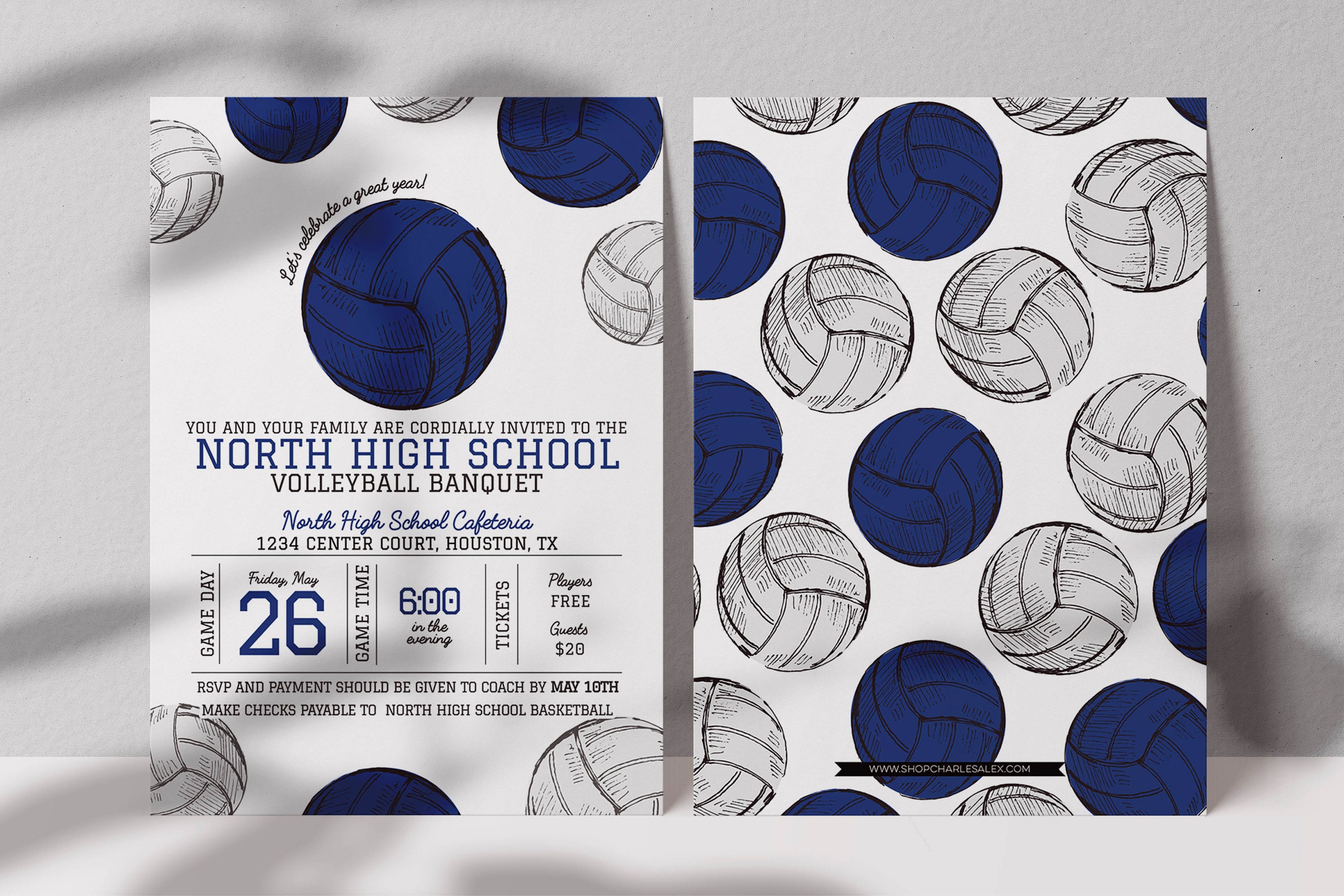 Editable Volleyball Banquet Invitation Volleyball Banquet Etsy