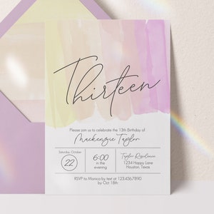 13th birthday invitation teen girl birthday invitation birthday invitation teen girl teen birthday invitation thirteenth birthday invite